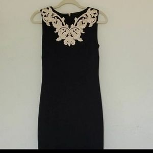 NWT Ted Baker Embroidered Midi Black dress